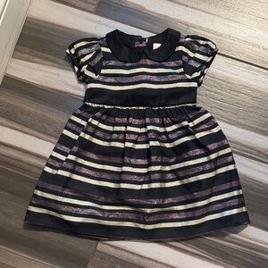 Gymboree Black and Silver Striped Dress